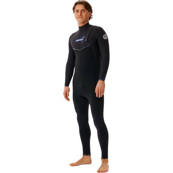 2026 Rip Curl Mens E-Bomb 3/2mm Zip Free Wetsuit 17OMFS - Black / Blue